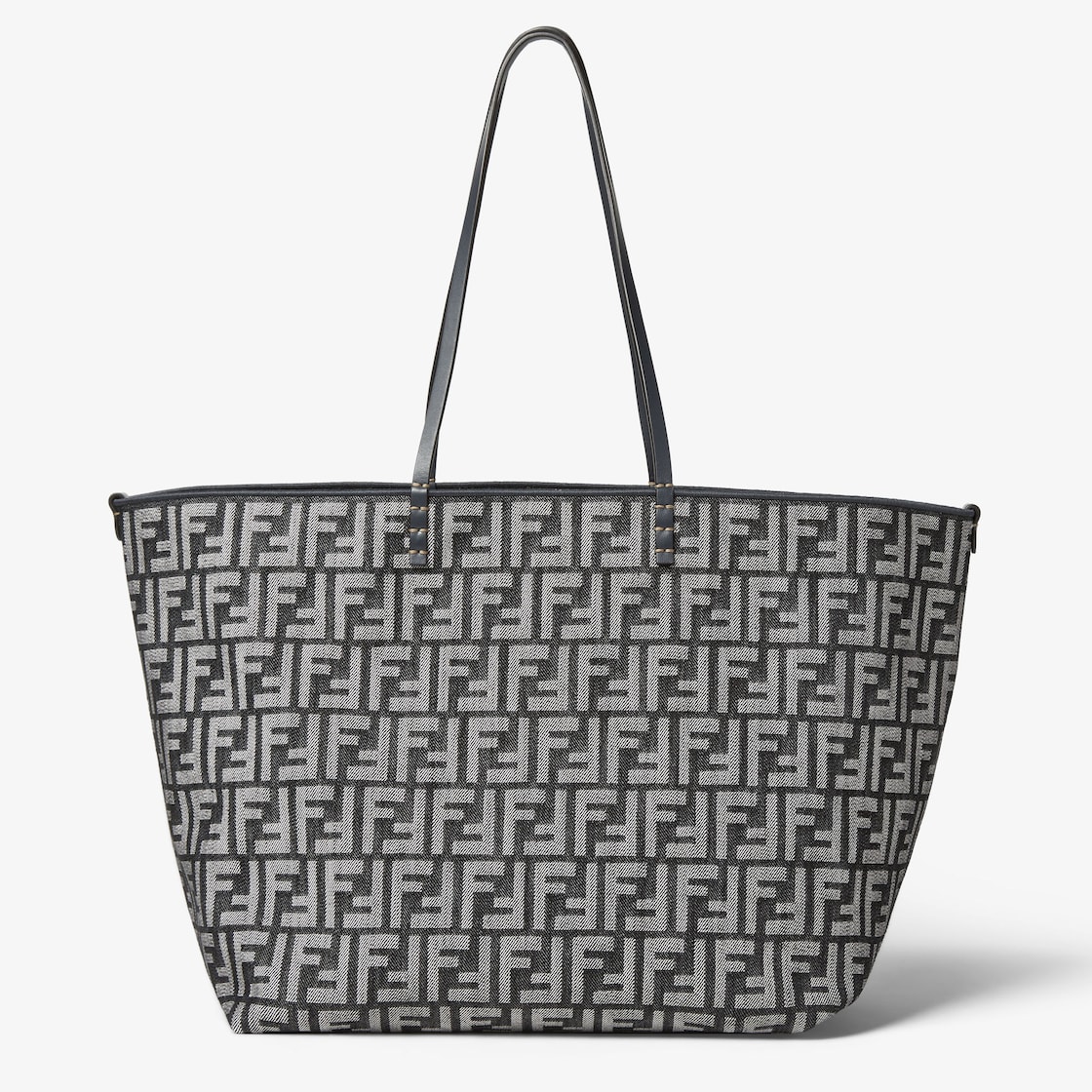 FENDI Roll Large Dark blue denim-effect FF jacquard reversible shopper - Image 1